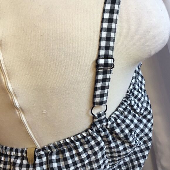 Seersucker gingham in black & white top & skort st - Picture 9 of 15